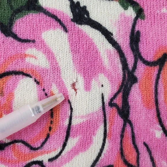 Neiman Marcus Sweater Womens Small Floral Cashmere Scoop Neckline Pullover - Picture 10 of 15